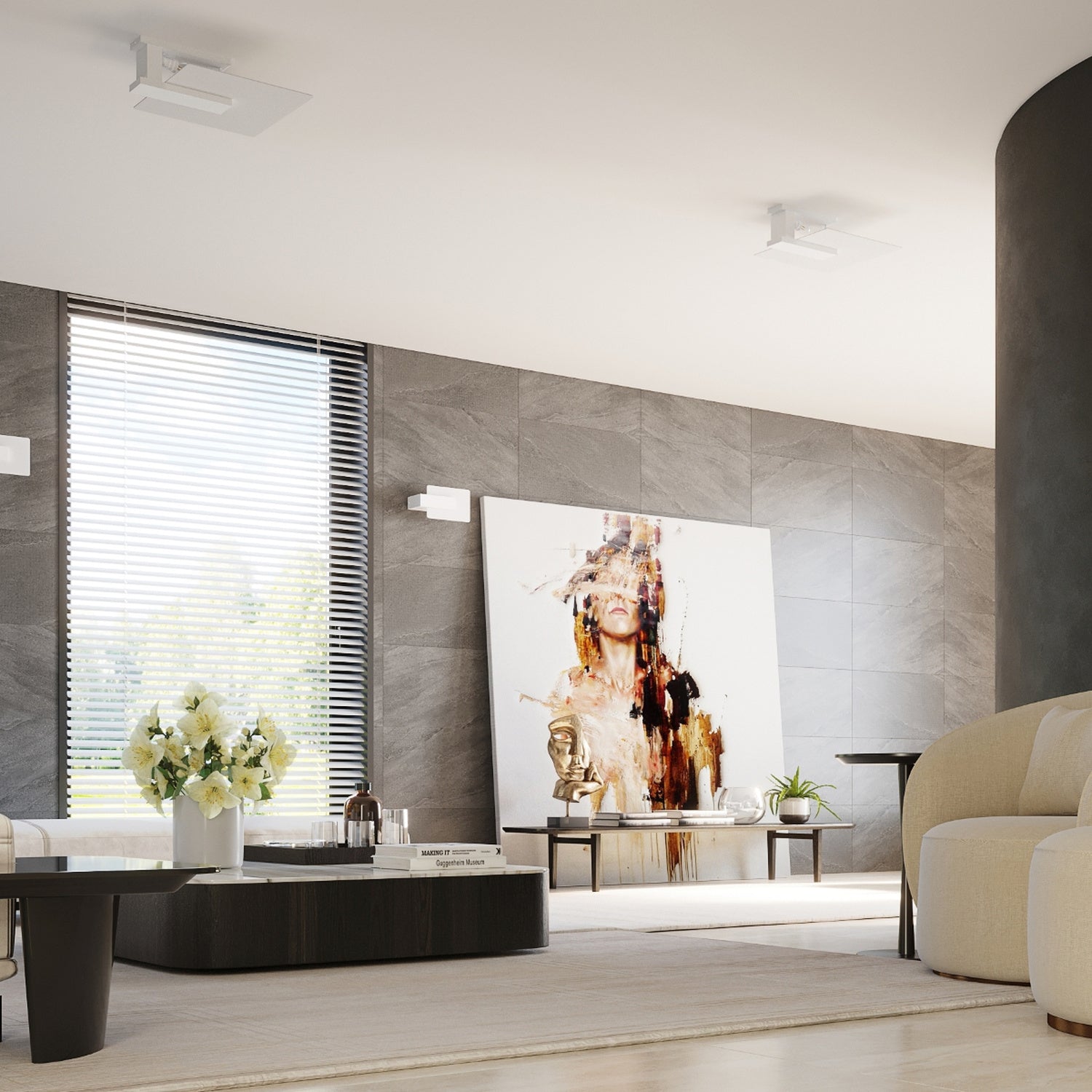 LAPPO vierkante wandlamp wit