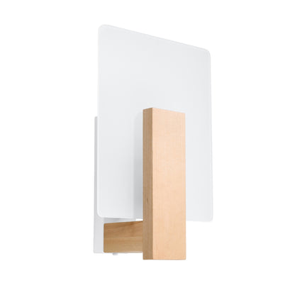 LAPPO vierkante wandlamp naturel hout