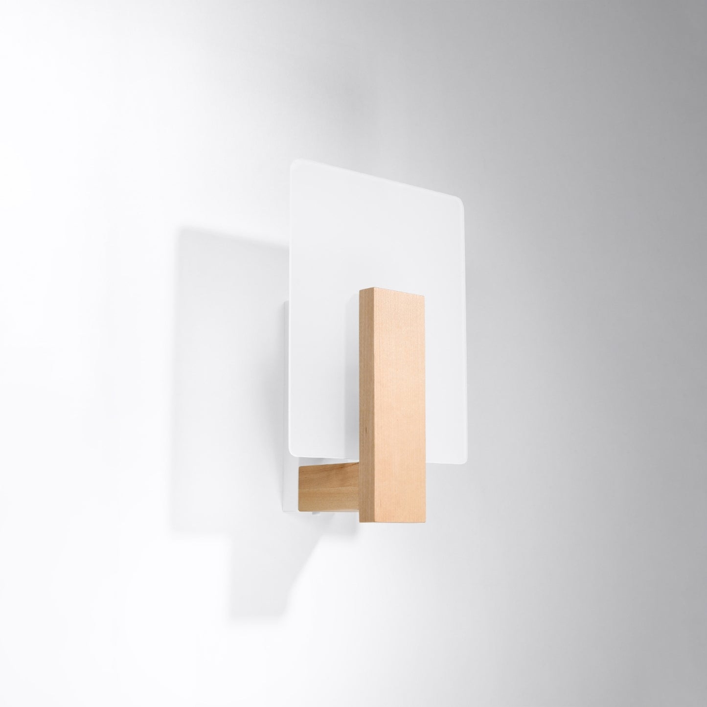 LAPPO vierkante wandlamp naturel hout