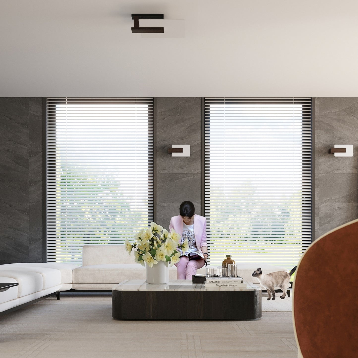 LAPPO vierkante wandlamp wenge