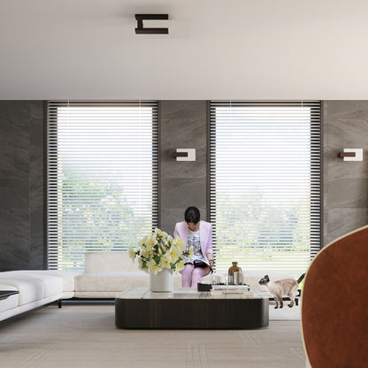 LAPPO vierkante wandlamp wenge