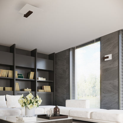 LAPPO vierkante wandlamp wenge