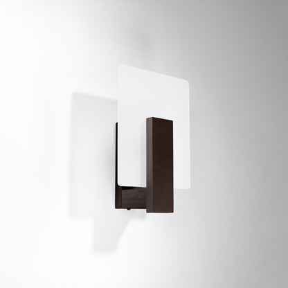 LAPPO vierkante wandlamp wenge