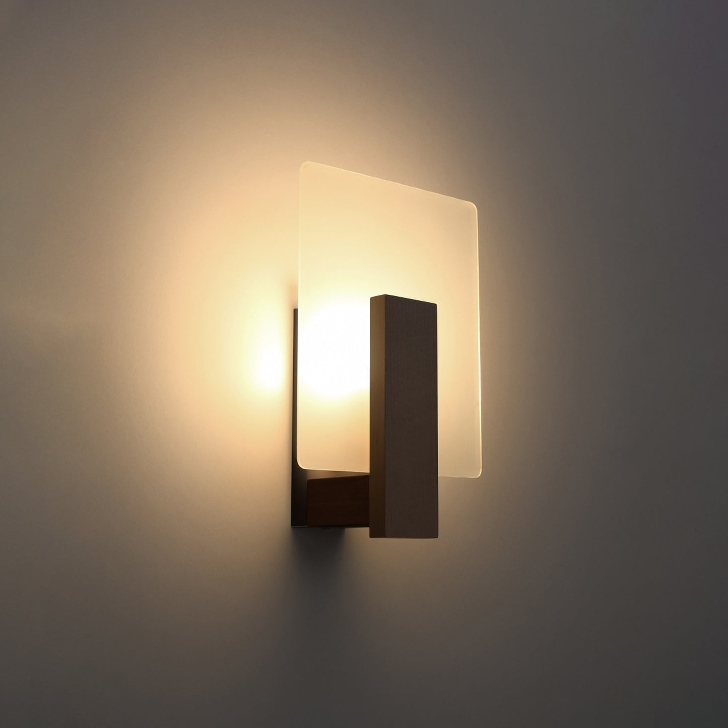 LAPPO vierkante wandlamp wenge