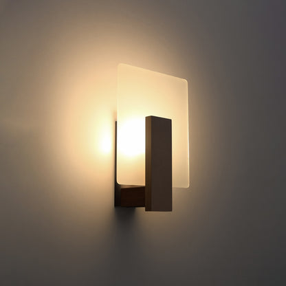 LAPPO vierkante wandlamp wenge