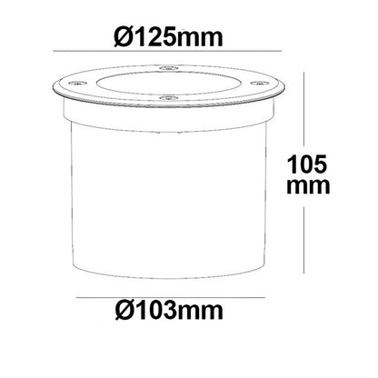 Grondspot RVS rond Ø125 | 9,2W 700lm 90° 3000K | IP67