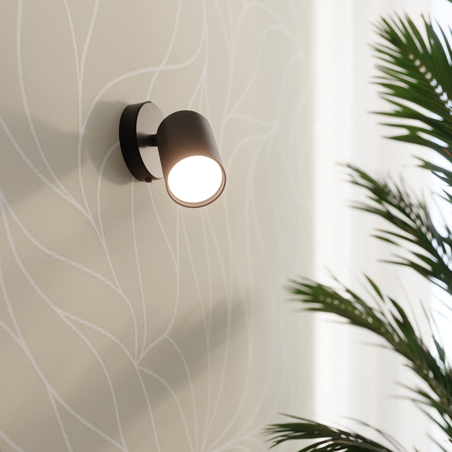 LEMMI cilindrische wandlamp zwart