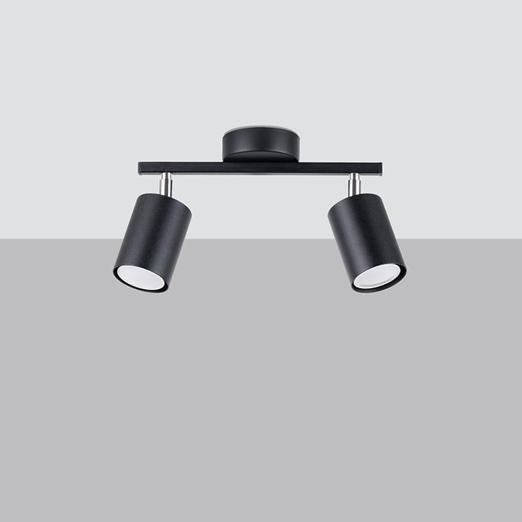 LEMMI 2 | plafondlamp | 2 richtbare spots | GU10 zwart
