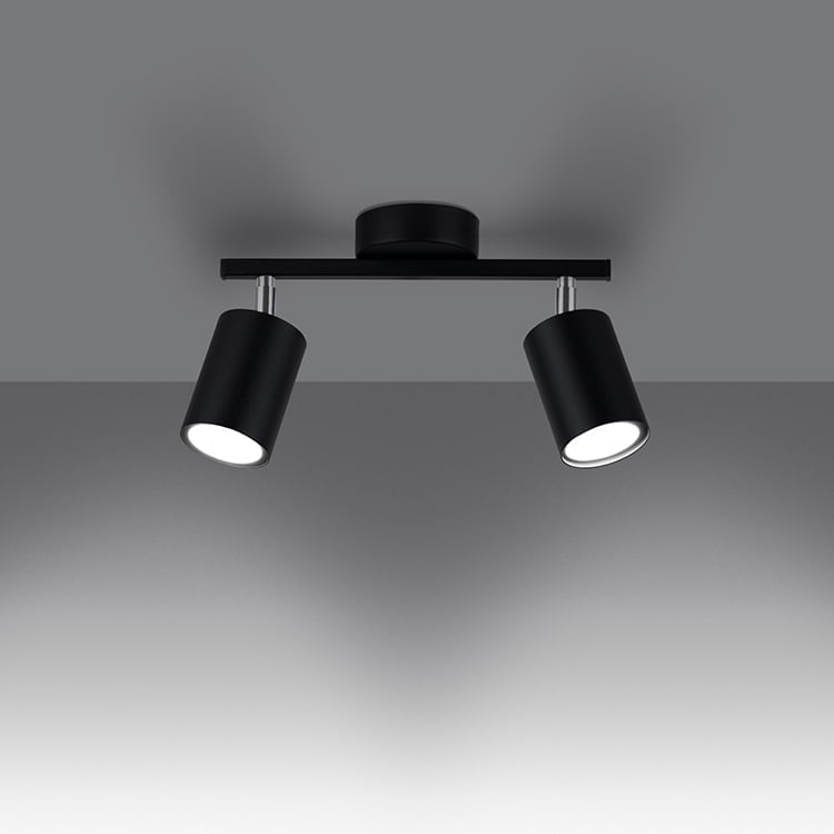 LEMMI 2 | plafondlamp | 2 richtbare spots | GU10 zwart