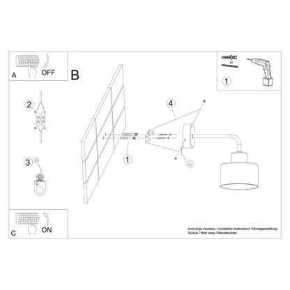 SAVAR cilindrische wandlamp zwart