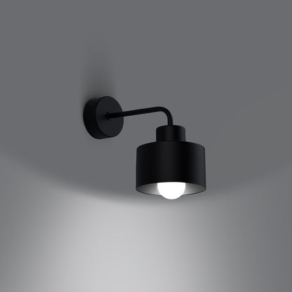 SAVAR cilindrische wandlamp zwart