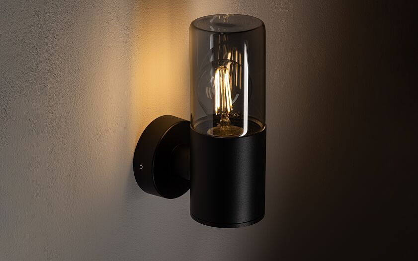 Idano | E27 buitenwandlamp rookglas | IP44