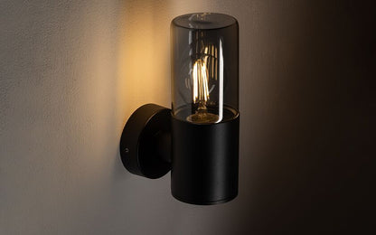 Idano | E27 buitenwandlamp rookglas | IP44