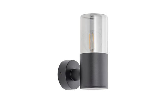 Idano | E27 Outdoor Wall Light Smoked Glass | IP44
