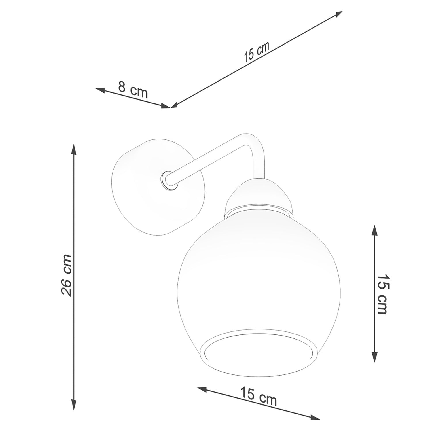 ALINO ronde wandlamp zwart