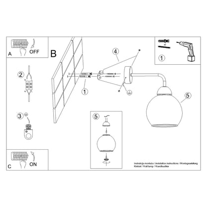 ALINO ronde wandlamp zwart