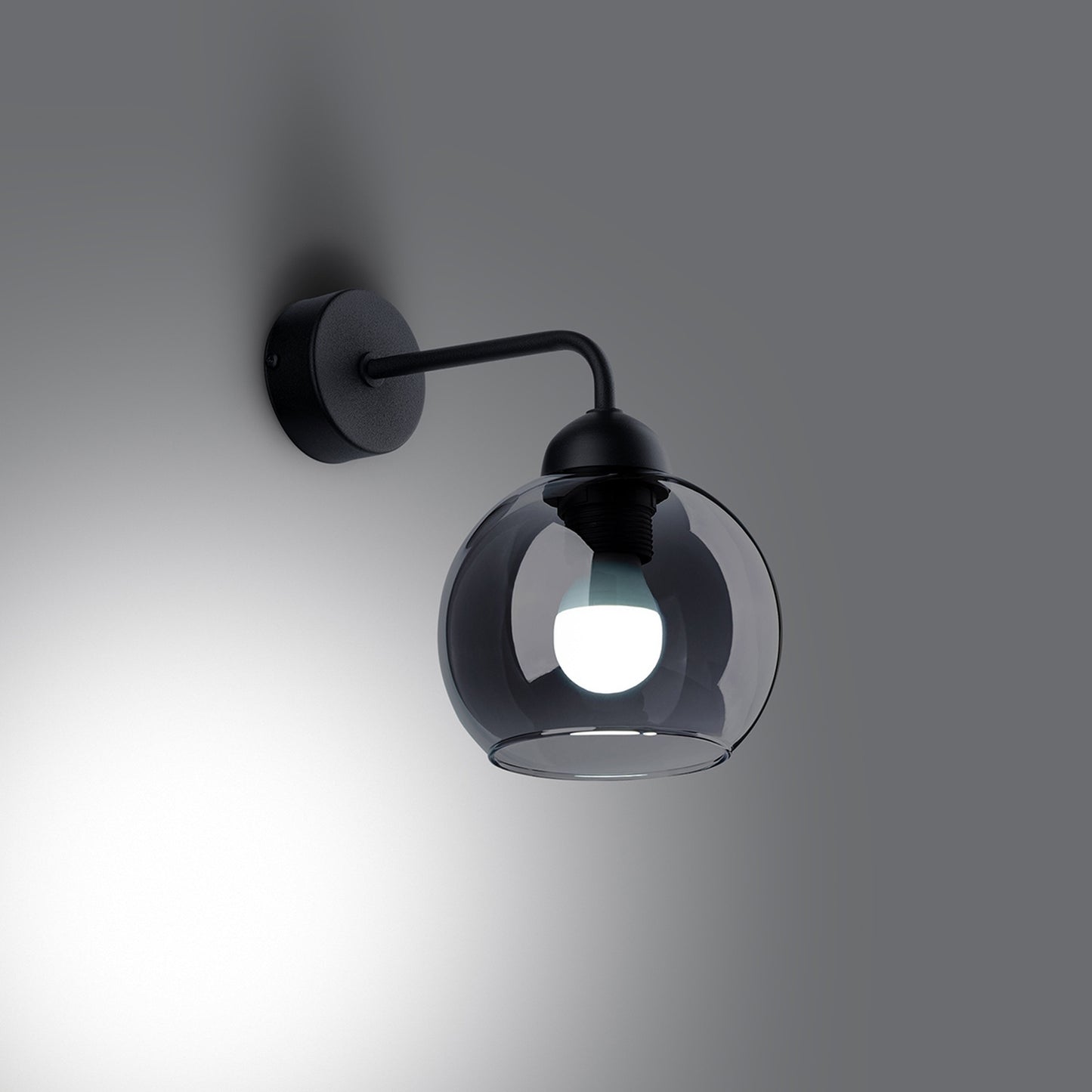 ALINO ronde wandlamp zwart