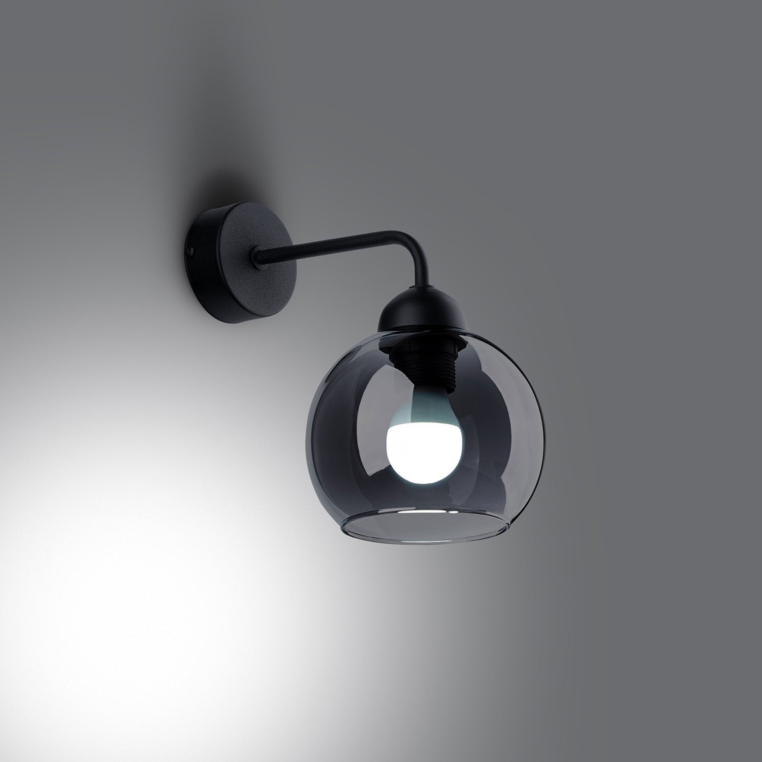 ALINO ronde wandlamp zwart
