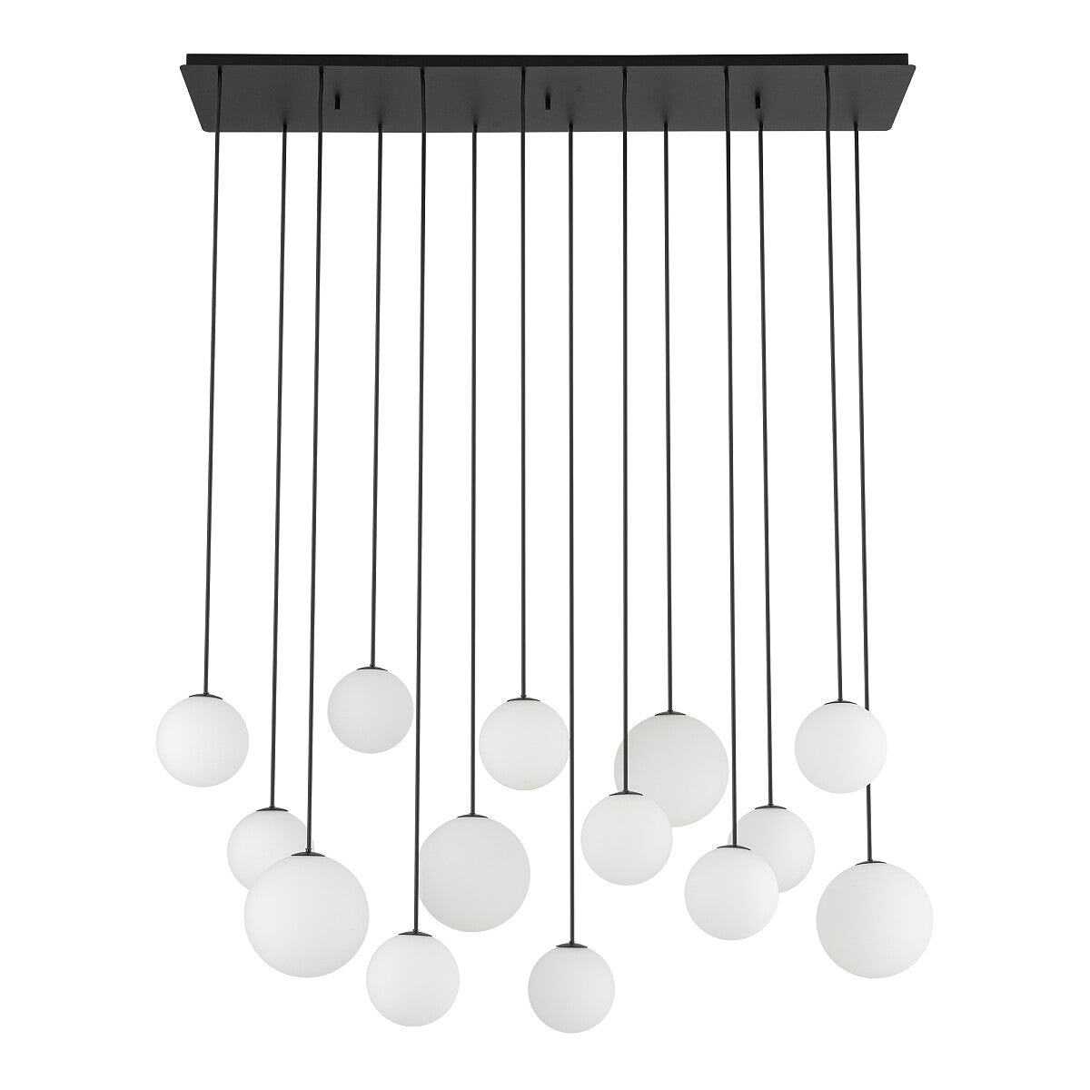 SNOWBALL XIV | lineaire hanglamp | 14 glazen bollen | G9