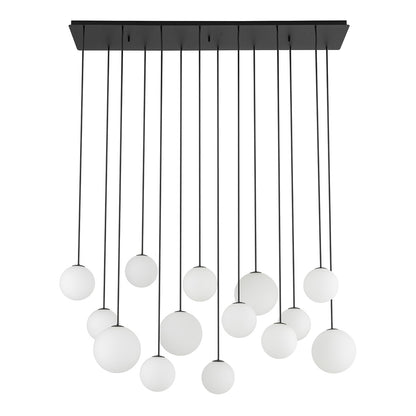 SNOWBALL XIV | lineaire hanglamp | 14 glazen bollen | G9