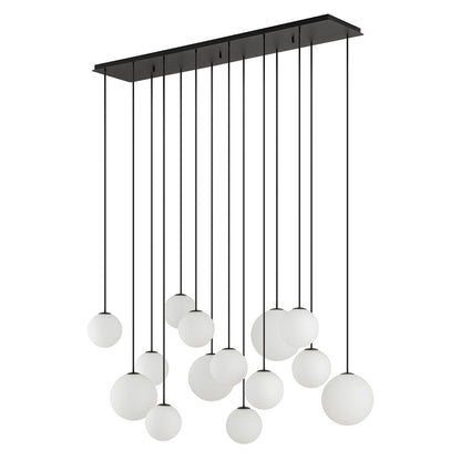 SNOWBALL XIV | lineaire hanglamp | 14 glazen bollen | G9