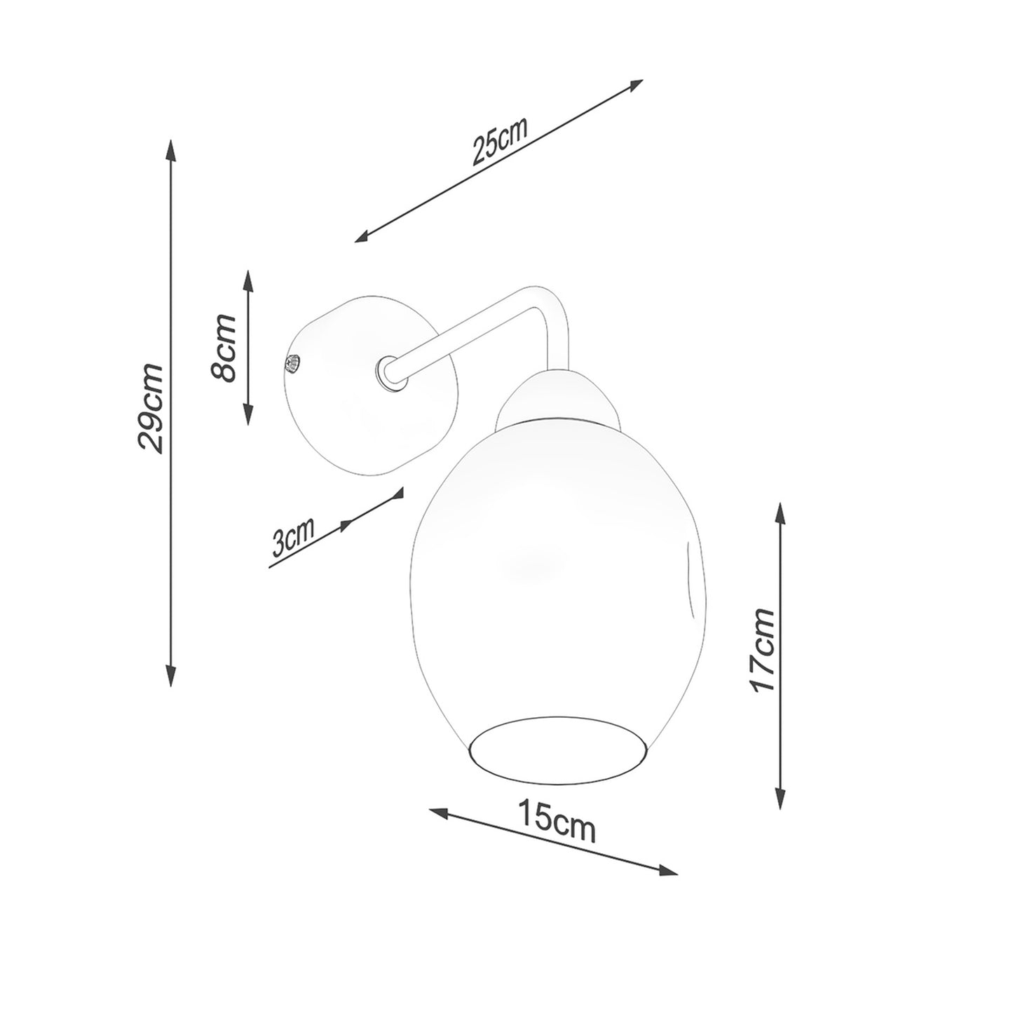 FILLAN ovale wandlamp zwart