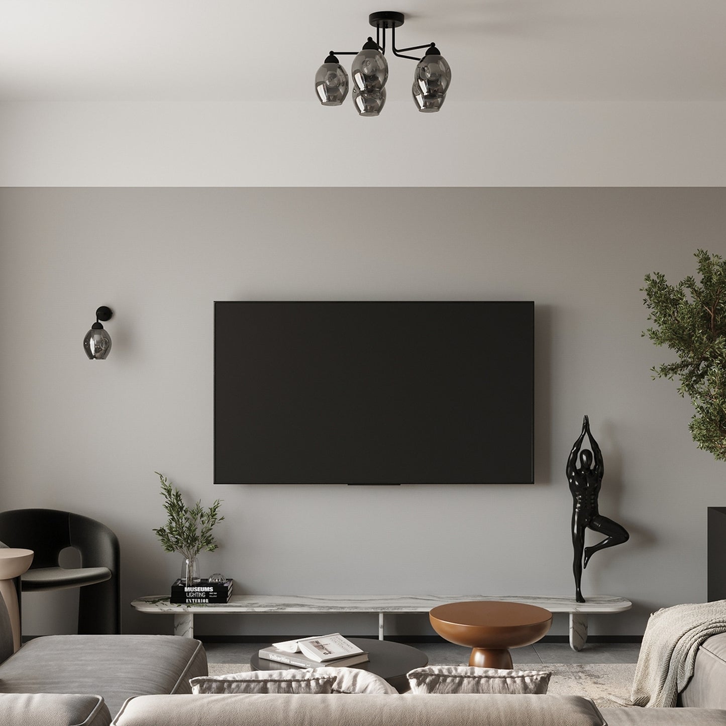 FILLAN ovale wandlamp zwart