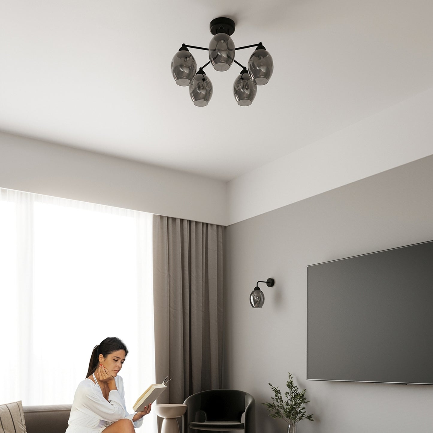 FILLAN ovale wandlamp zwart