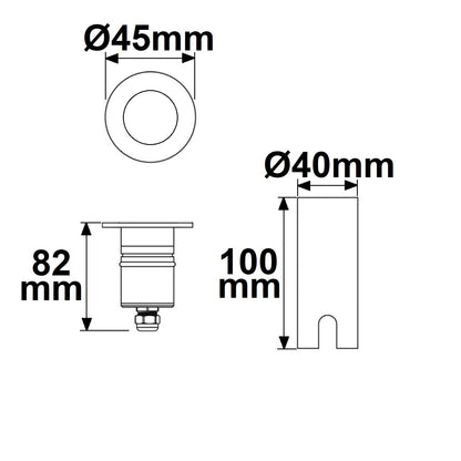Zemní svítidlo nerez Ø45 | 3W 30° 3000K | IP67