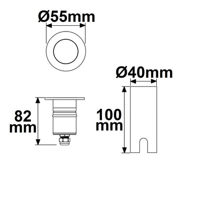 Zemní svítidlo nerez Ø55 | 3W 10° 3000K | IP67