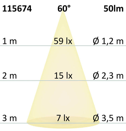 Grondspot zwart Ø60 2-zijdig | 3W 60° 3000K | IP67