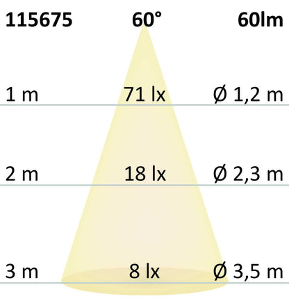 Zemní svítidlo černé Ø60 4-stranné | 3W 60° 3000K | IP67