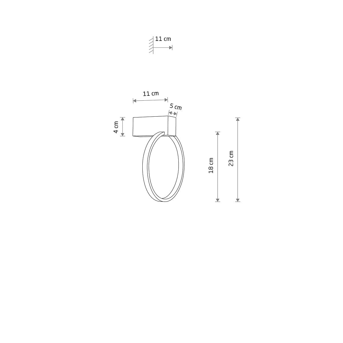 CIRCOLO LED XS ronde wandlamp afmetingen