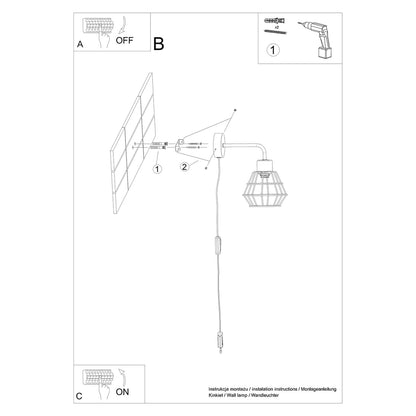 SUBA geometrische wandlamp zwart
