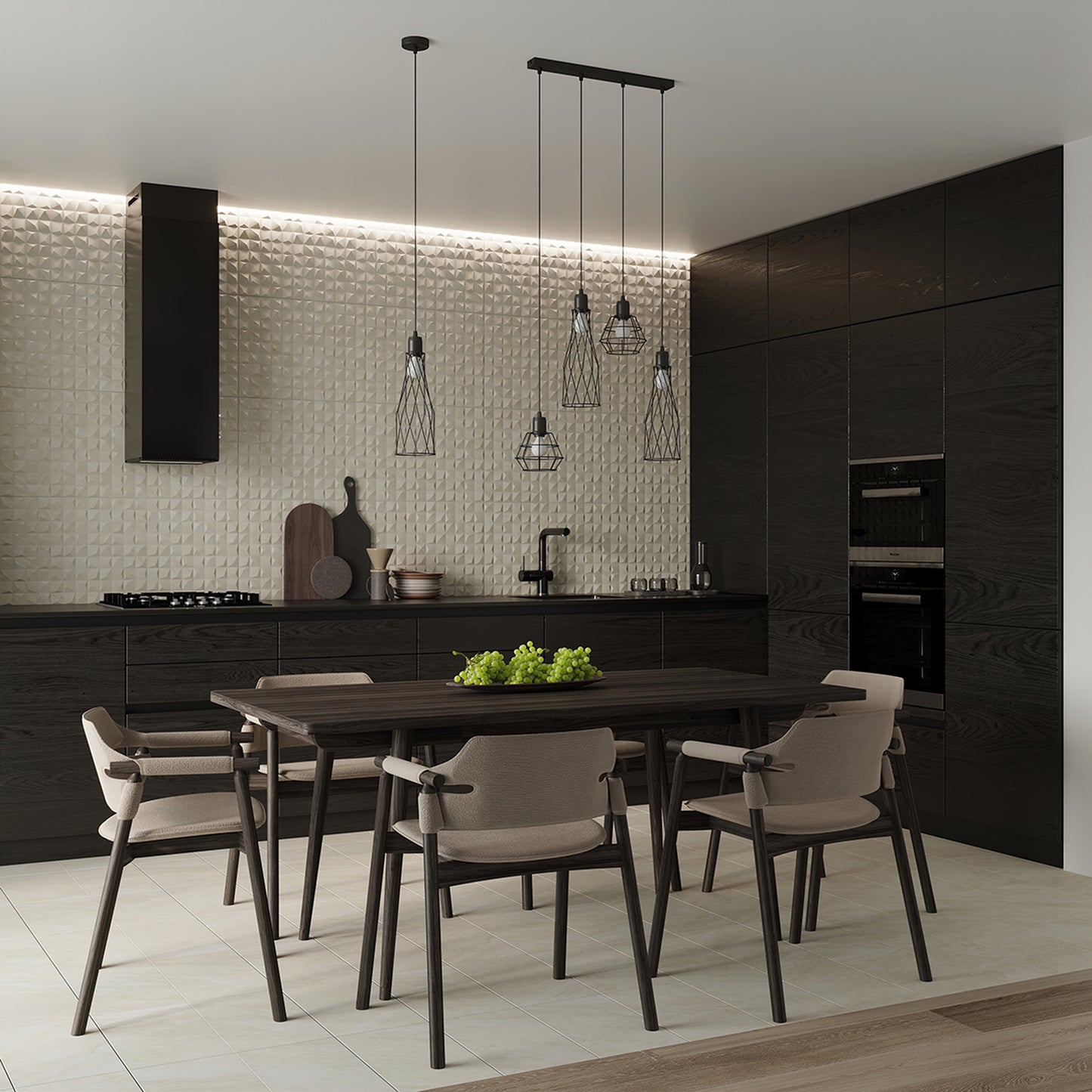SUBA geometrische wandlamp zwart