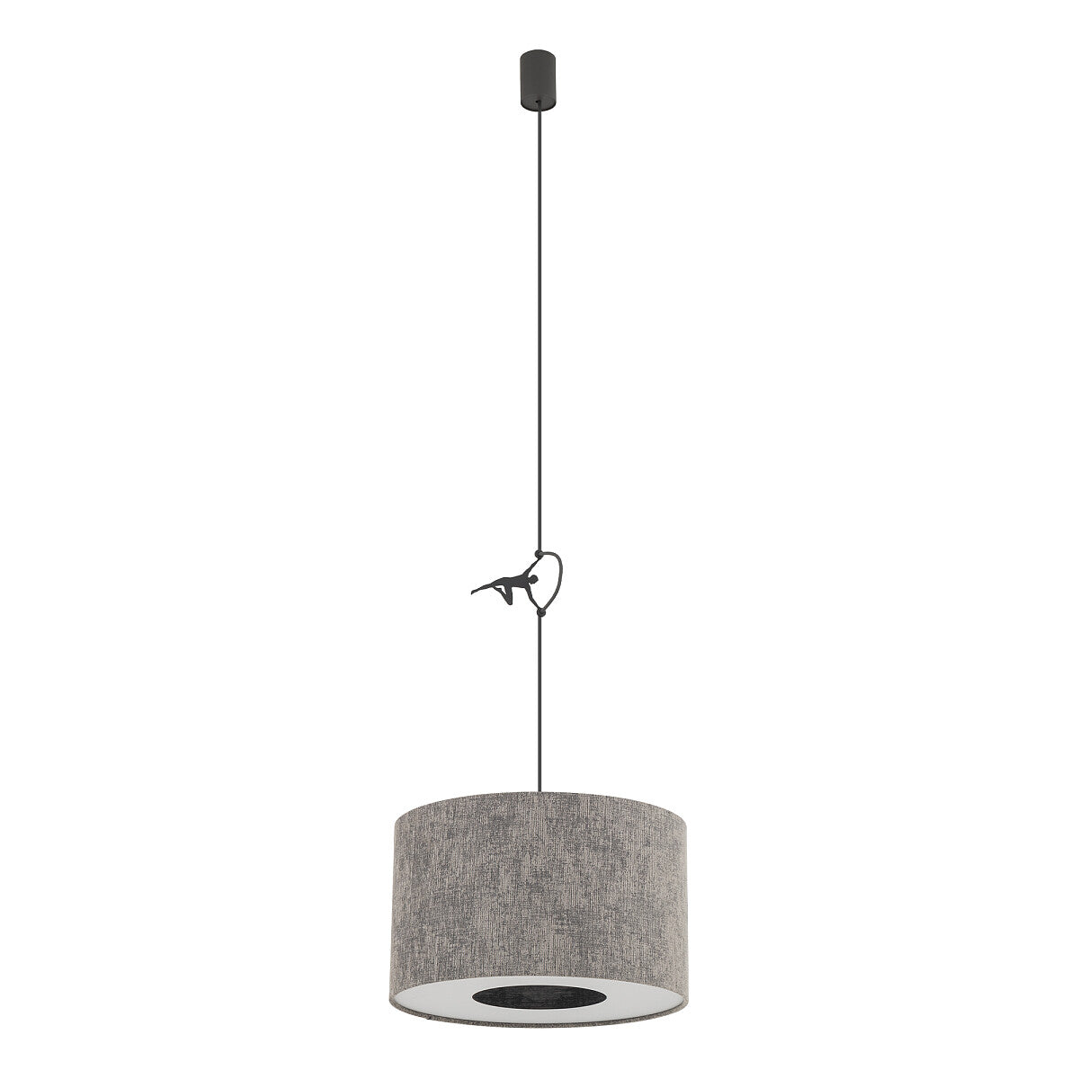 LAGO hanglamp grijze stoffen kap sfeerbeeld interieur