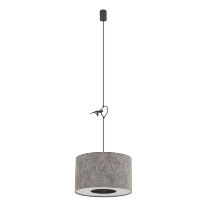 LAGO hanglamp grijze stoffen kap sfeerbeeld interieur