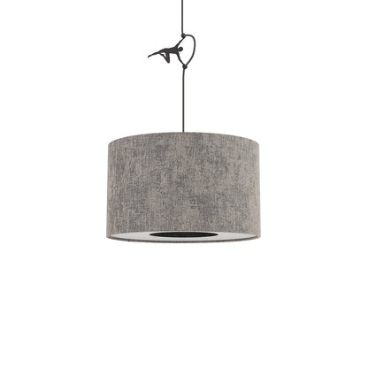 LAGO hanglamp grijze stoffen kap detailfoto