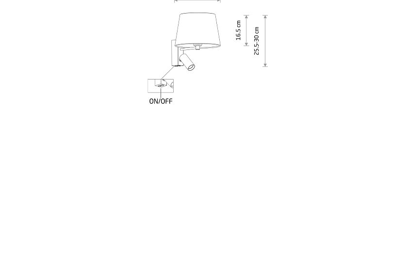 TUTOIA wandlamp afmetingen