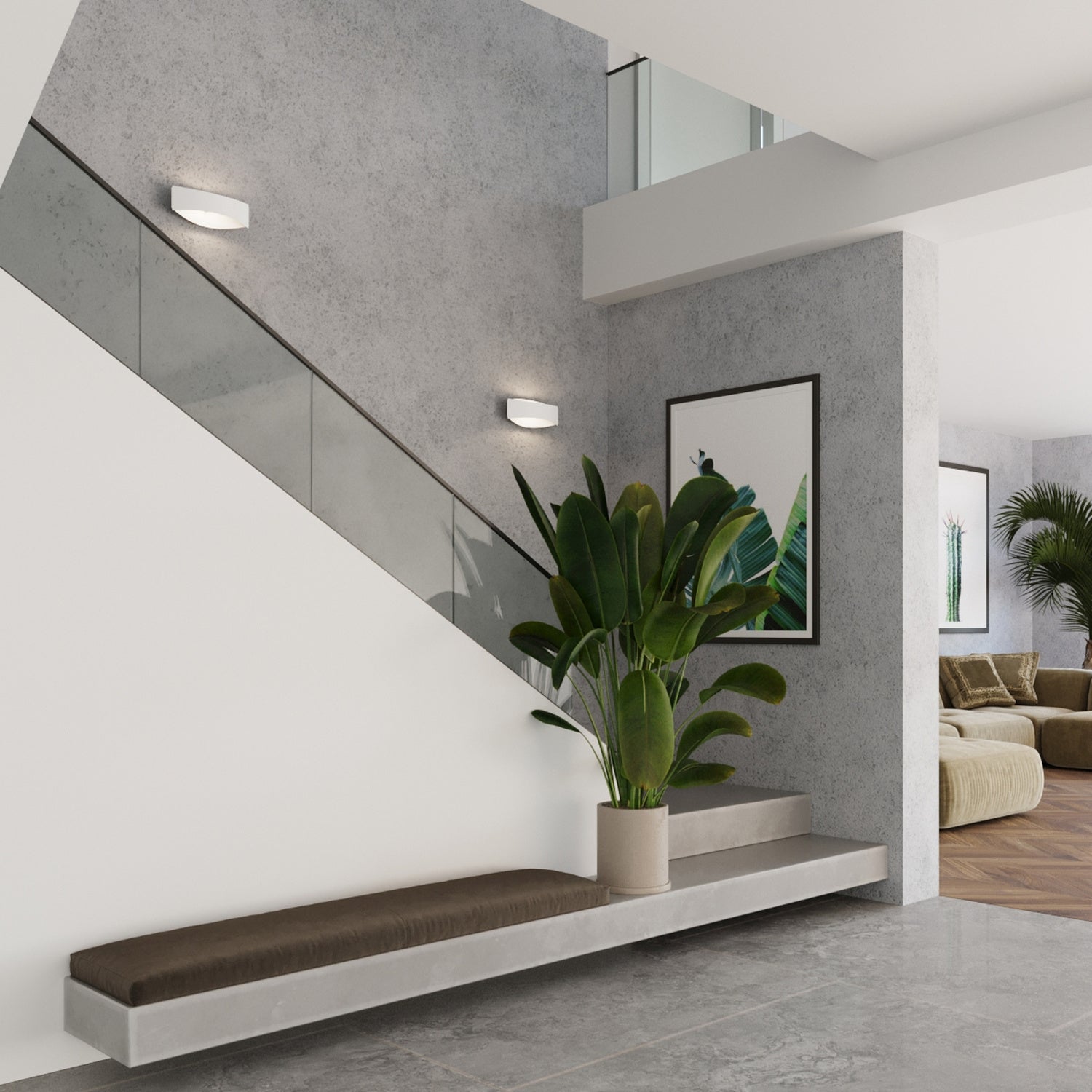 TONI langwerpige wandlamp wit