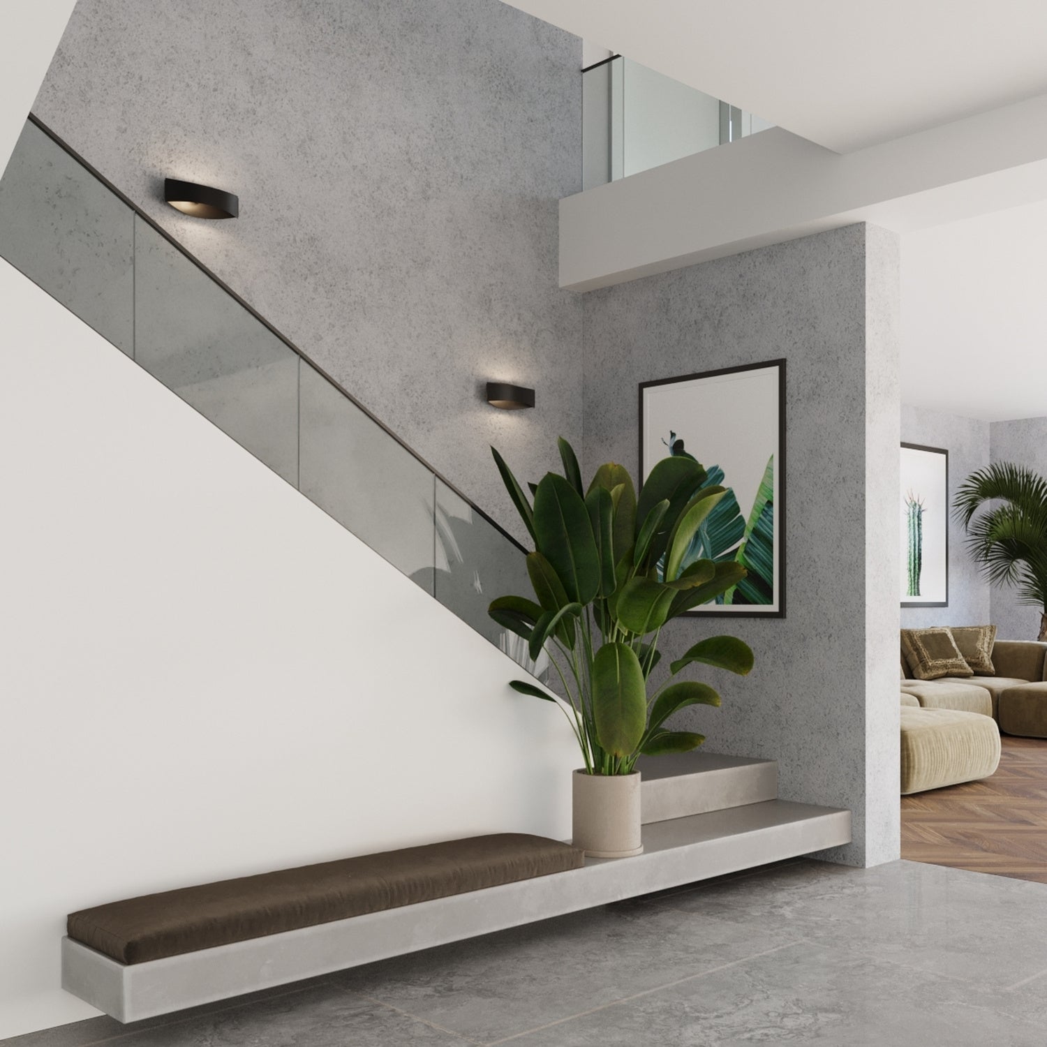 TONI langwerpige wandlamp zwart