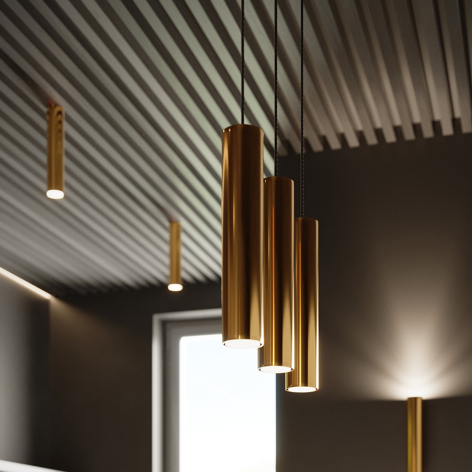 LAGOS 2 wandlamp gepolijst goud