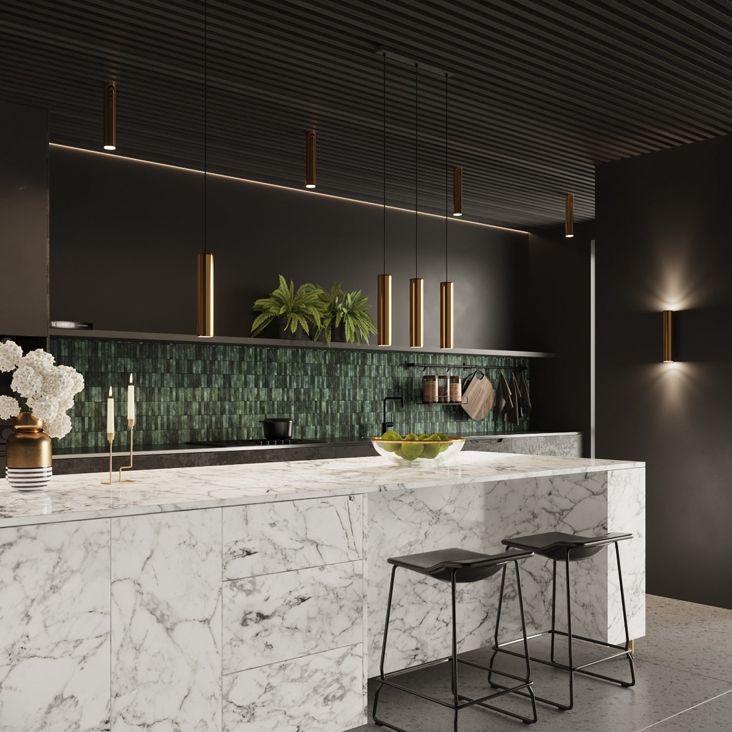 LAGOS 2 wandlamp gepolijst goud