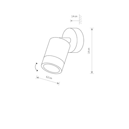 BLOX verstelbare wandlamp afmetingen