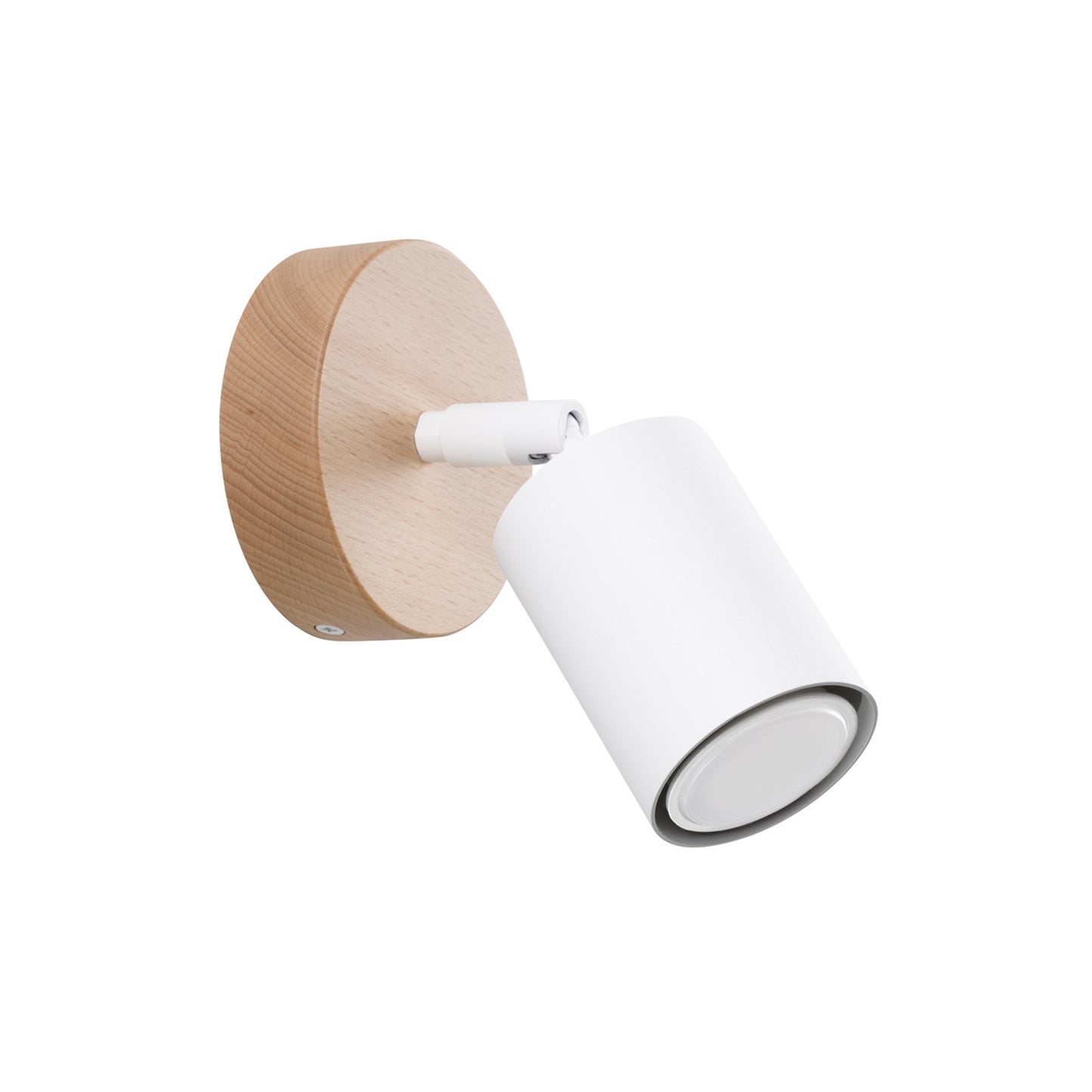 VERDO cilindrische wandlamp wit hout