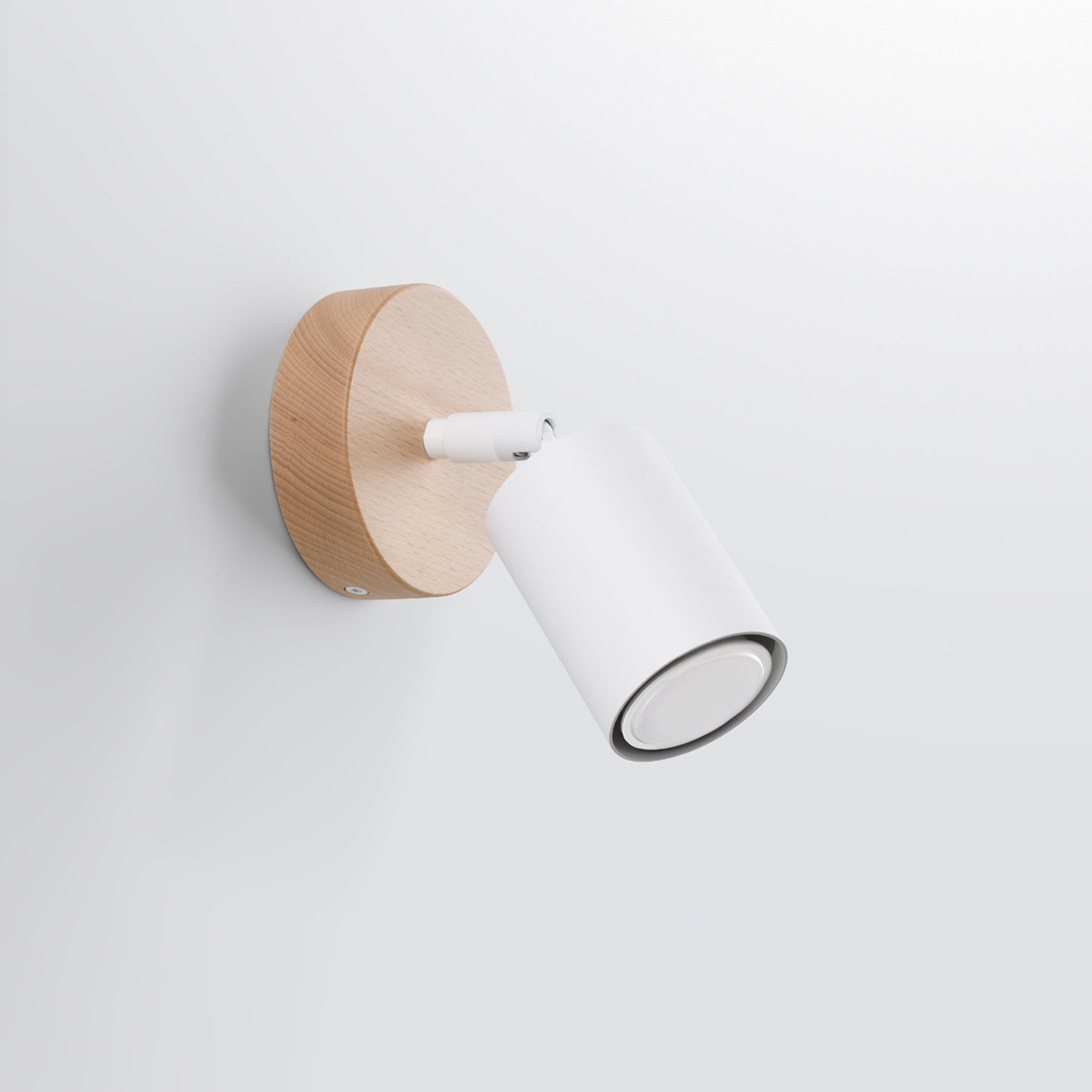 VERDO cilindrische wandlamp wit hout