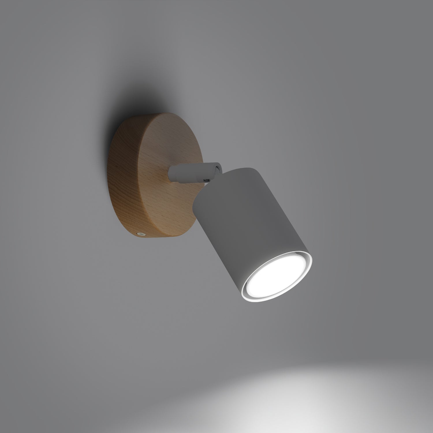 VERDO cilindrische wandlamp wit hout
