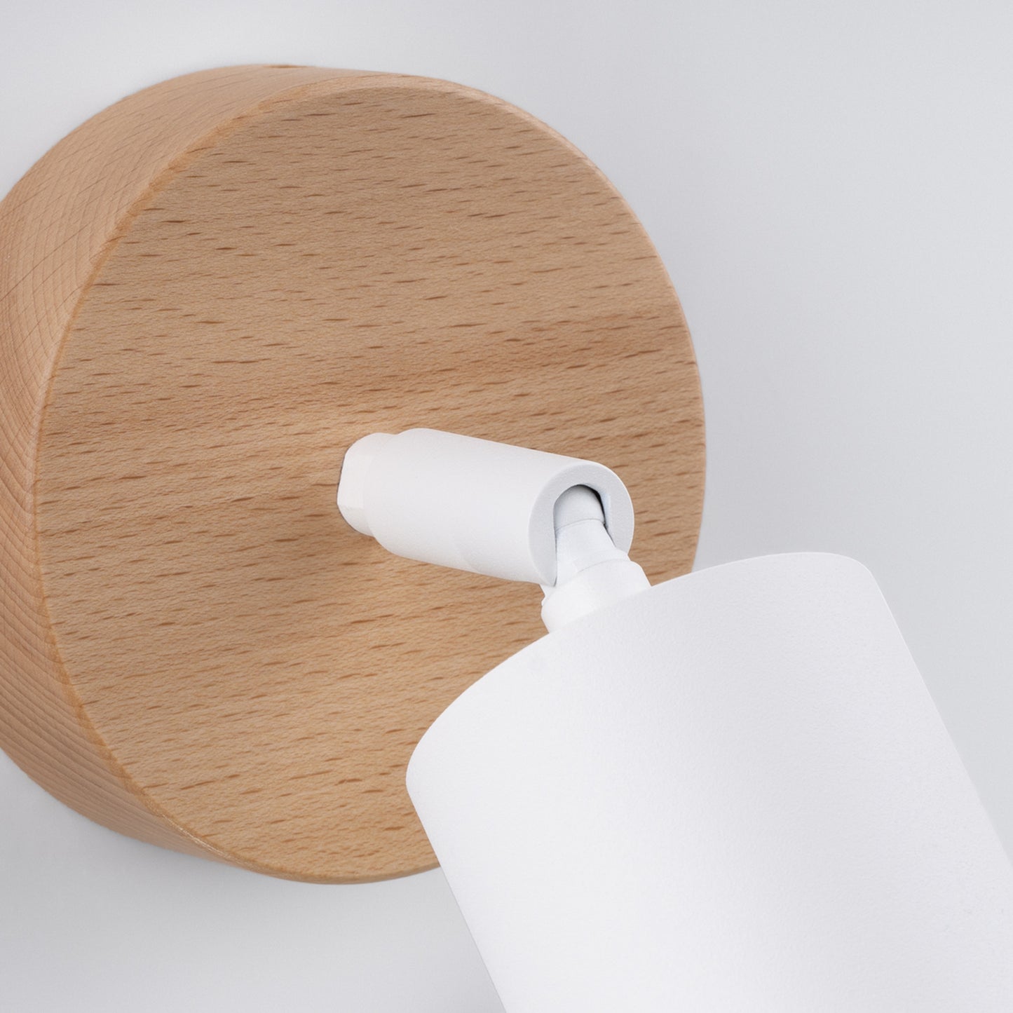 VERDO cilindrische wandlamp wit hout