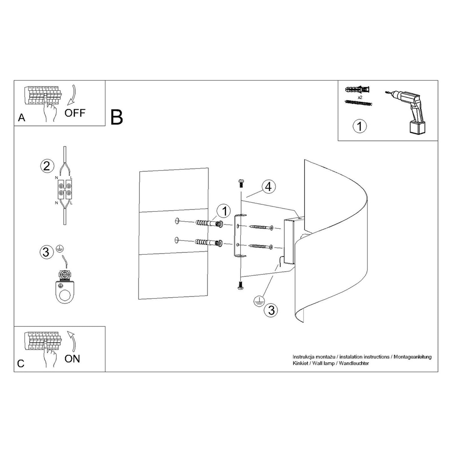 TALASSA design wandlamp zwart