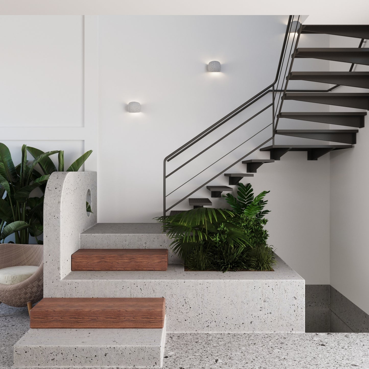 GLOBE beton betonnen wandlamp grijs